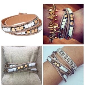 Stella and Dot Tan Leather Wrap Bracelet